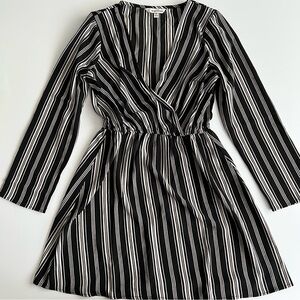 striped dress, black and white, s
